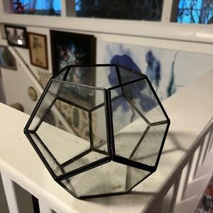 GLASS AND METAL GEOMETRIC TERRARIUM VASE